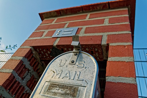 A mailbox against blue sky