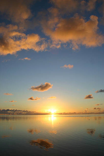 Idyllic summer sunset stock photo