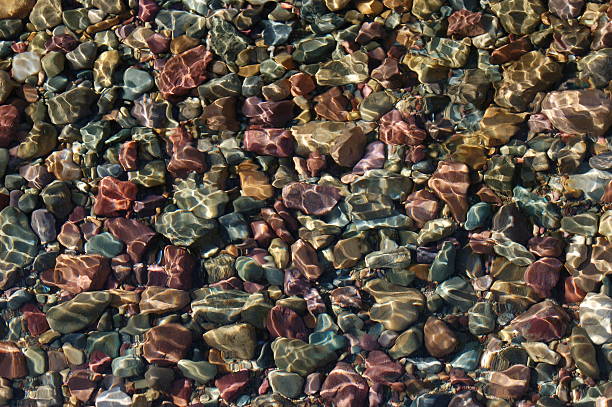 Colorful Lakebed Rocks stock photo