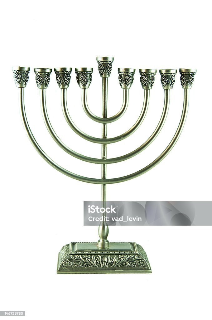 Hanukah candlestick Traditional Jewish candlestick Candle Stock Photo