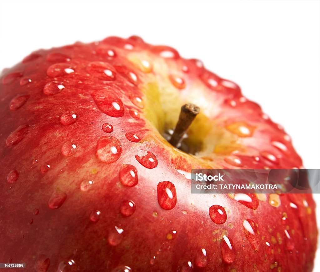 Maçãs com gotas de água - Foto de stock de Chuva royalty-free