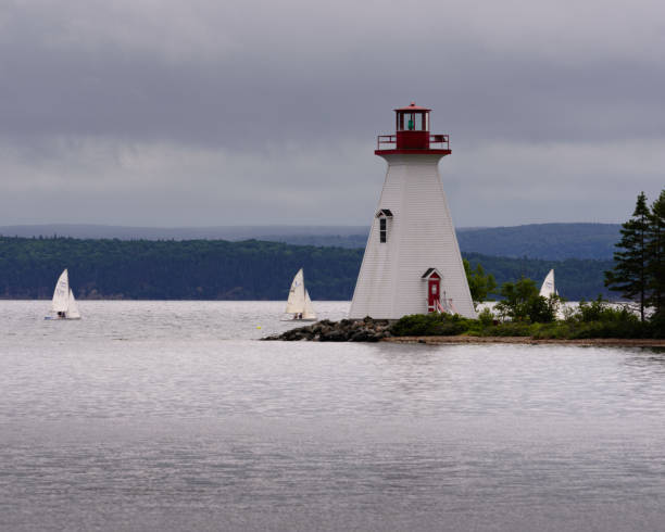istock Seascape with lighthouse and boats 1467259016