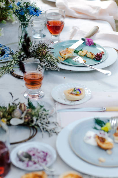 istock Decorated table for lunch outdoors 1467261082