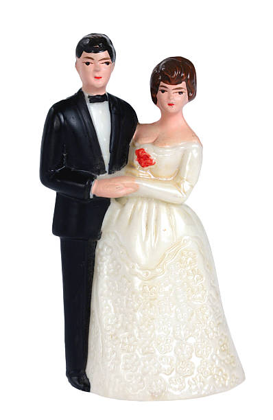 花嫁花婿のウェディングケーキのトッパー& - wedding cake newlywed wedding cake ストックフォトと画像
