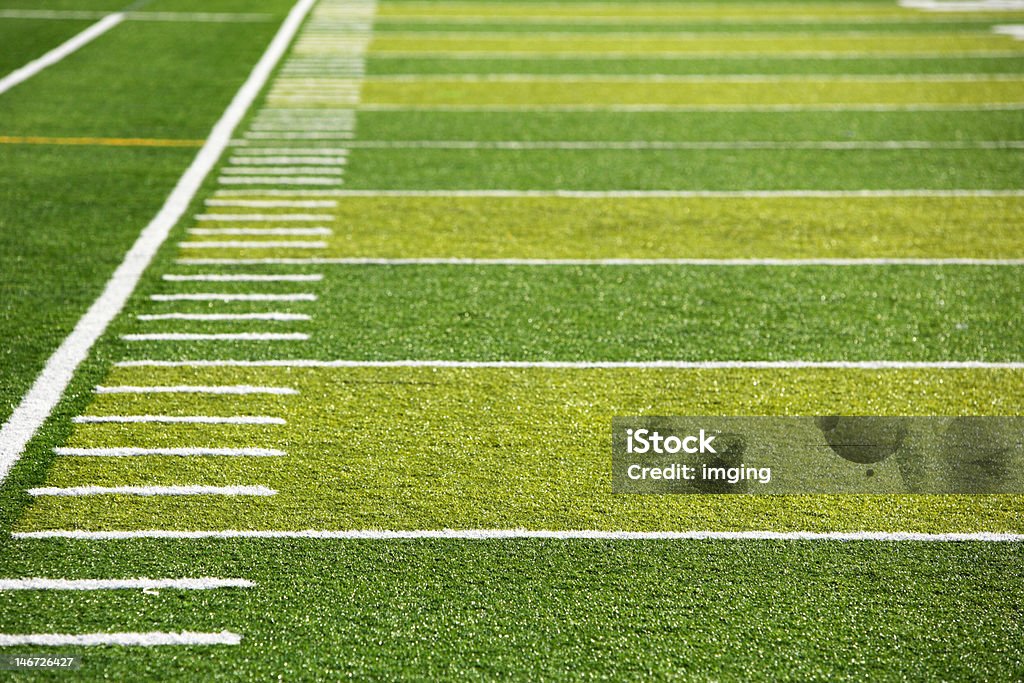Astro turf field A new astro turf foot ball field American Culture Stock Photo