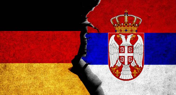 istock Germany and Serbia relations. Serbia and Germany flags together 1467272688