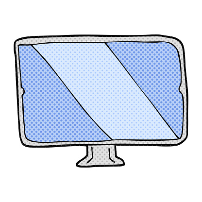 Cartoon Screen Pinter Freehand Drawn Cartoon Screen Stock Illustration - Download Image Now ...