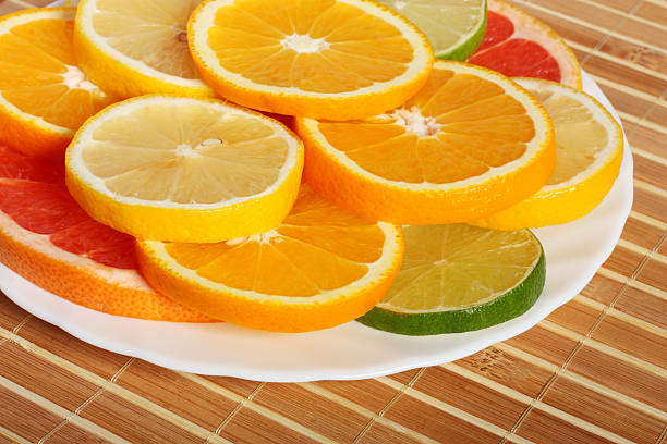 Fatias de citrinos - fotografia de stock