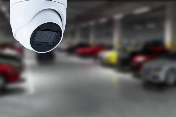 istock CCTV Camera Operating in car park building. Copy space. 1467276337