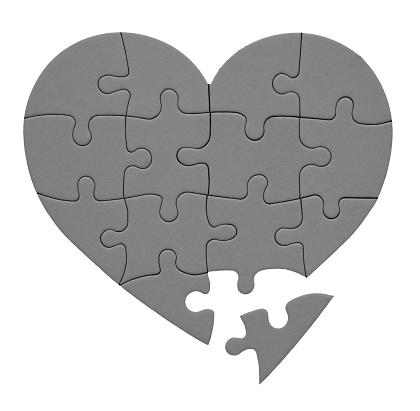 Make your own romantic jigsaw puzzle! This blank puzzle is easily selected with the Magic Wand tool, and it is 50% gray, enabling an image to be overlaid as an Overlay layer.