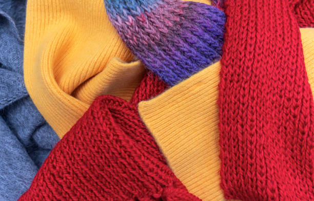 istock Warm knitted things lie in a pile. 1467281179