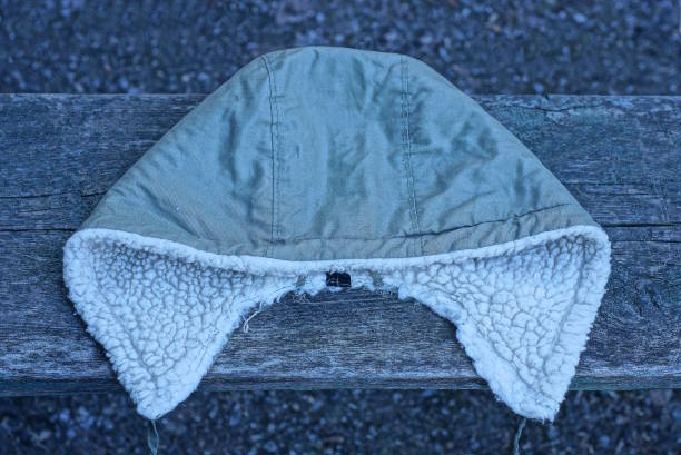 istock one green winter hat made of fabric with a white fur lining 1467287605