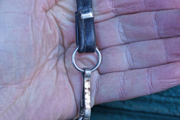 istock a hand holds an old metal black latch in rust on an iron ring 1467287676
