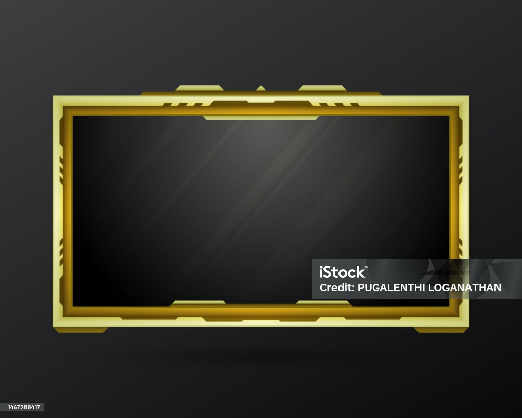 Overlay Gui Glossy Emas Perbatasan Batas Overlay Gui Webcam Template Bingkai Panel ...