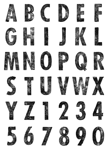 Tipografía palabras en mayúscula & números photo