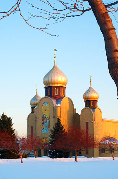istock Byzantine church in winter 146729177