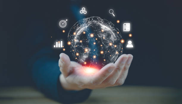 istock iot, Internet of things. Business technology network connection, communication by smart web, online media marketing, automation robotic concept. Tech icon on hand, multimedia, social media, cyberspace 1467292656