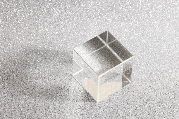 istock transparent podium for product display on silver glittering background. pedestal, stage for product. copy space. selective focus 1467293161