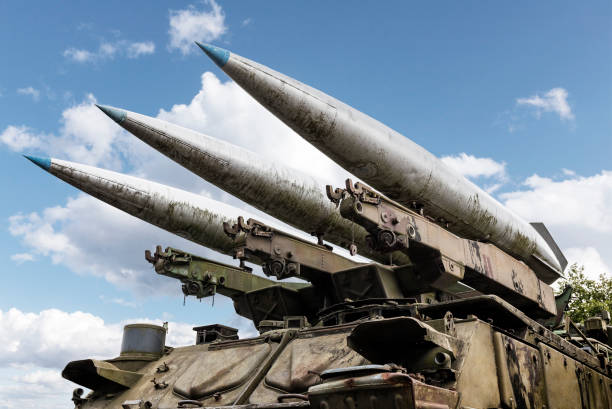 Russian military air missiles stock photo