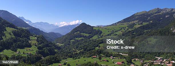Panorama Schweizer Alpen Stockfoto und mehr Bilder von Agrarbetrieb - Agrarbetrieb, Alpen, Anhöhe
