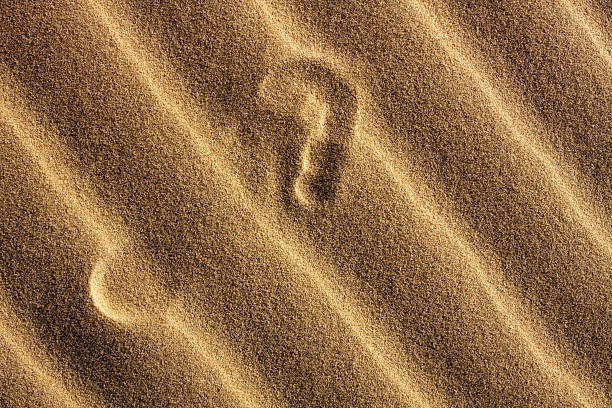 Footprint in the desert stock photo