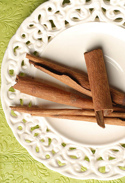 cinnamon in a plate 2 stock photo