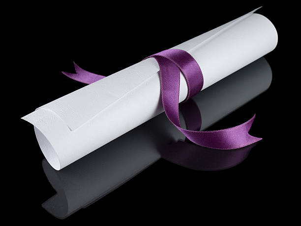 istock Diploma with purple ribbon 146730063