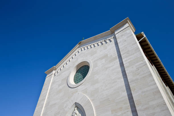 istock Church with clear stone against a blue sky 1467303933