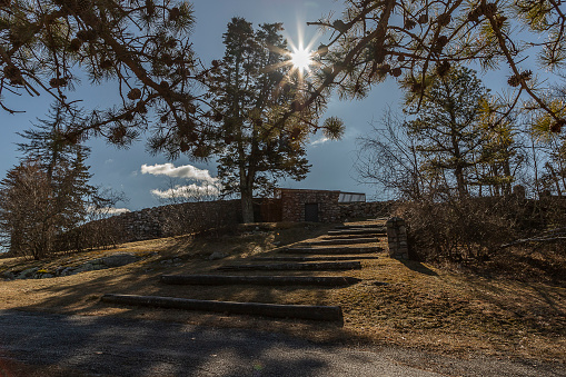 Stairway that once lead to the now demolished Kuser Mansion at High Point State Park in New Jersey