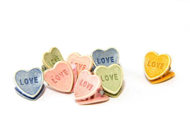Heart Shaped Hair Clips with Love stock photo