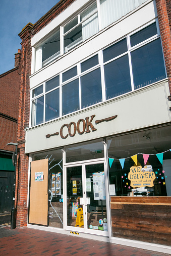 COOK Frozen Food Store on Tonbridge High Street in Kent, England. This is a commercial venue.