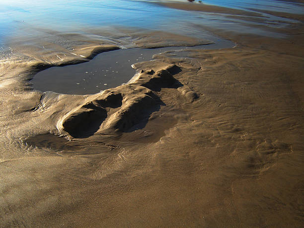 Woman in the sand stock photo