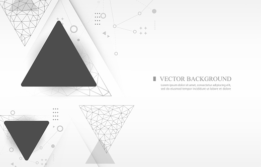 Abstract geometric triangle shape.technology background.white wallpaper.futuristic.polygon pattern.