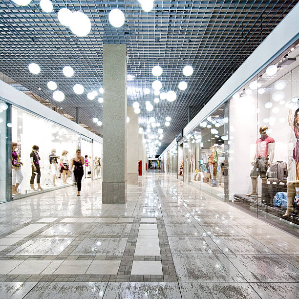Interior of a shopping mall stock photo