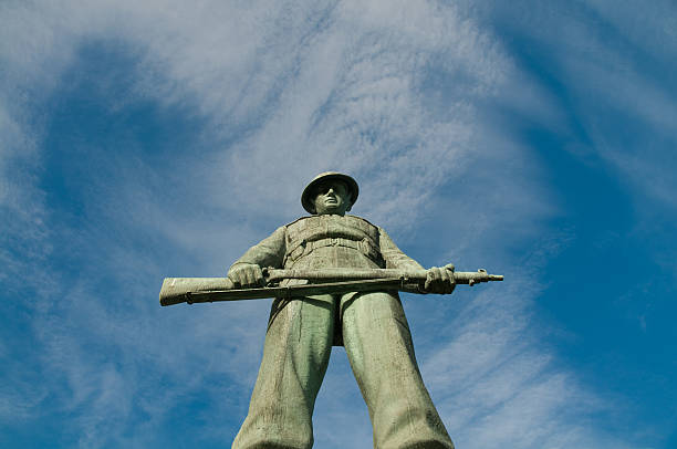 istock Statue of soldier on a blue background 146731774