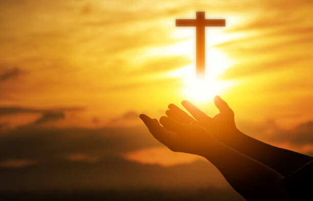 istock Human hands open palm up worship. Eucharist Therapy Bless God Helping Repent Catholic Easter Lent Mind Pray. Christian Religion concept background. fighting and victory for god 1467319054