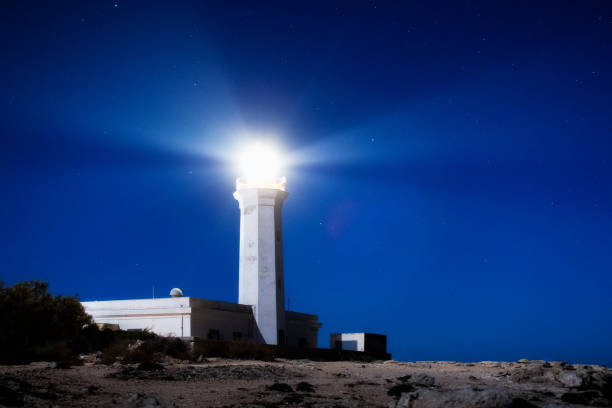white lighthouse near the Spanish seaside resort of Roses; Roses, Spain