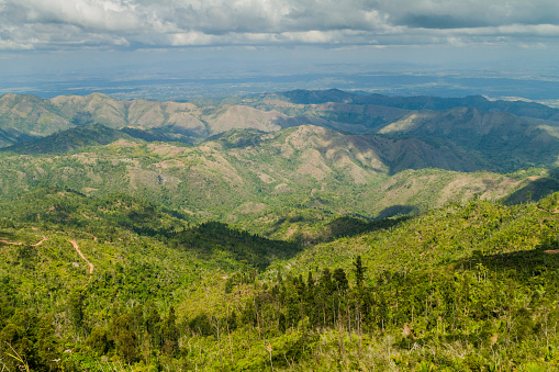 Landscape of Sierra Maestra mountain range as viewed from La Gran Piedra mountain, Cuba