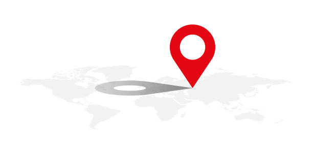istock gps icon mock up orange color on Map and navigator line. Vector illustration 10 eps. 1467327049