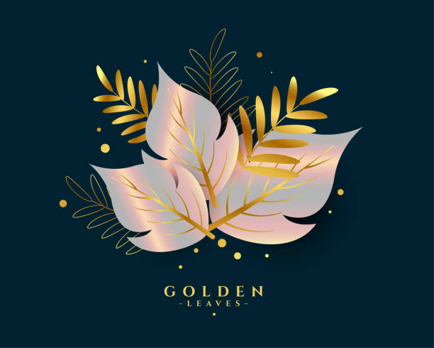 istock elegant golden leaves with holographic effect graphic design 1467328858