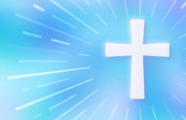 Vector illustration of Christian Religious Cross Light Beam Background