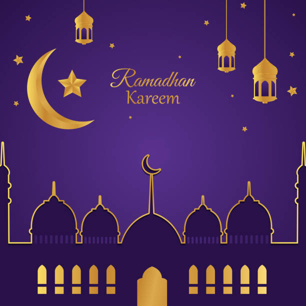 illustrazioni stock, clip art, cartoni animati e icone di tendenza di ramadan kareem illustrazione vettoriale di sfondo islamico - praying islam sacrifice mosque