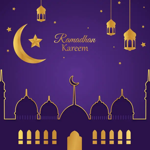 Vector illustration of Ramadan kareem islamic background design vector illustration