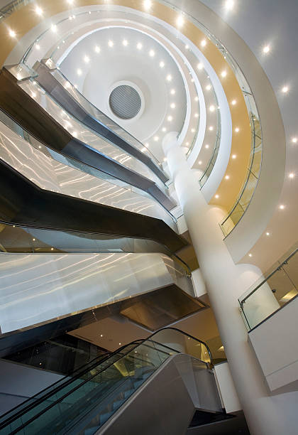 istock Escalators in the spiral staircase. 146733225