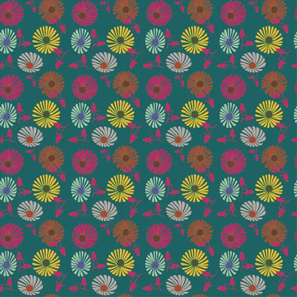 Vector illustration of Daisy Flower Pattern Design