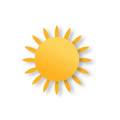 Paper cut style weather icon with a drop shadow on a transparent background (you can place the icon over any background).