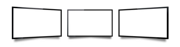 istock Realistic television screen mockup set isolated on transparent background. 3d blank TV led monitor. Vector illustration 10 eps. 1467334028