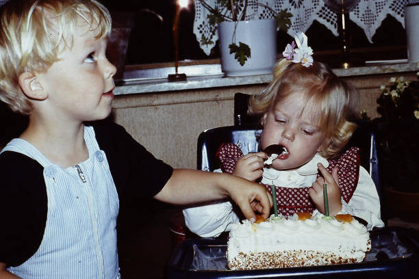 Birthday back in the eighties stock photo