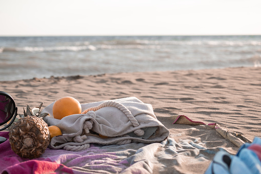 Picnic next to the sea