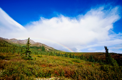Rainbow in the hilly landscape